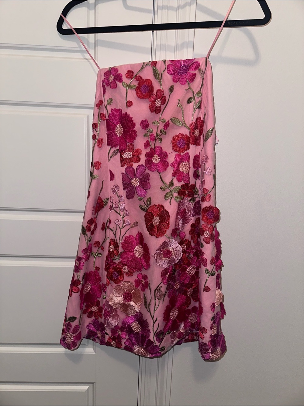 Vici Pink Floral Embroidered Mini Dress